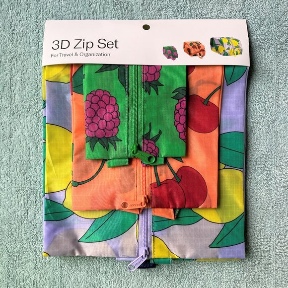 NWT BAGGU 3D Zip Set, Sunshine Fruit - Picture 2 of 5